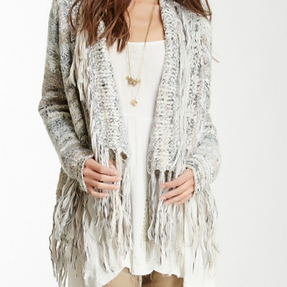 FREE PEOPLE Fringe Open Front Sweater - Size XS‎ - Picture 7 of 7